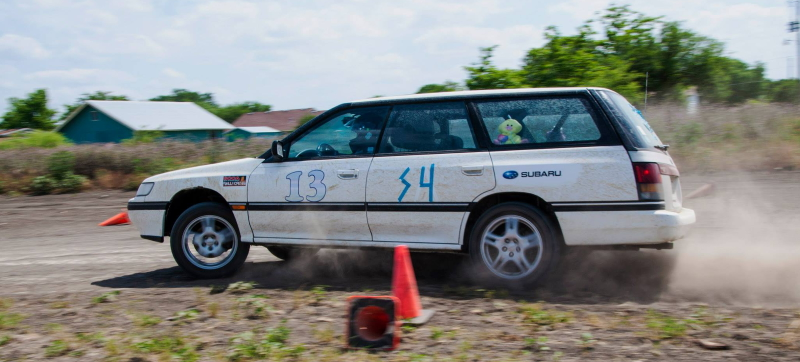It’s called the Space Shuttle because I once jumped it into orbit. Most rallycross vehicles don’t fly, though. Photo credit: Brianne Corn